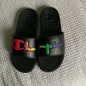 Champion slide slippers sandals rainbow pride